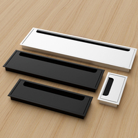 Boîtier de gestion de câbles en aluminium pour bureau, passe-câbles de table d'ordinateur avec brosse, cache de gestion des fils