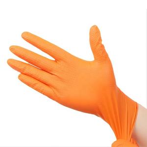 قفازات نيتريل بملمس ماسي برتقالية اللون خالية من اللاتكس سميكة للاستخدام مرة واحدة - Product Image 5