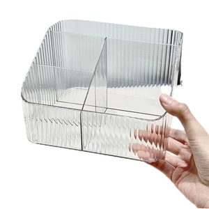 Transparent Acrylic Cosmetic Storage <b>Box</b> With Compartments For <b>Makeup</b> Brushes Lipstick Skincare Products Desk Organizer - Product Image 5
