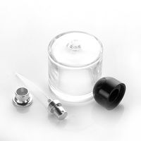 Botol Parfum Grosir Bentuk Kotak 100 ml 50 ml Botol Semprot Parfum Mewah Dengan Tutup Bentuk Bola Hitam