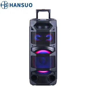 HANSUO Speakers Dual 10 Inch Party Speaker Dj Box Powered Speaker Amplificada Partybox HS-TS10V6