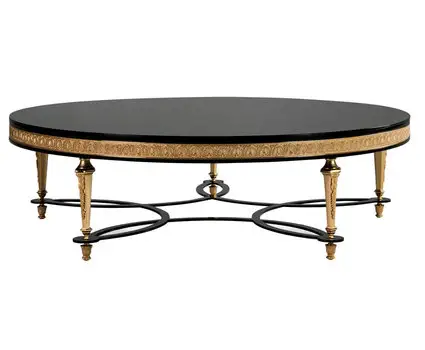 Mueble clásico de madera maciza para sala de estar, mesa de té con diseño de marca, mesa de centro negra clásica de lujo