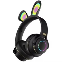 Audífonos para Juegos con Orejas de Conejo, Micrófono, LED RGB, Estéreo, Resistentes al Agua IPX6, Baja Latencia, Regalo para Chicas
