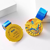 Médaille de championnat de basketball personnalisée en cuivre, thème Année du Cheval, pour enfants, pour compétitions de marathon