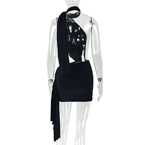 Abiti Mini Asimmetrici con Frange e Schiena Scoperta per San Valentino, <span class=keywords><strong>Outfit</strong></span> Sexy da Club per Donna, Vestito per Cena di Compleanno - Product Image 5