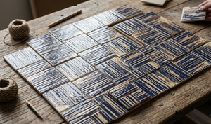 Carrelage Céramique Lumineux Moderne Bleu Profond Sérigraphié 100x100mm pour Piscine ACCENTS Artisanat Sur Mesure pour la Décoration Intérieure - Product Image 5