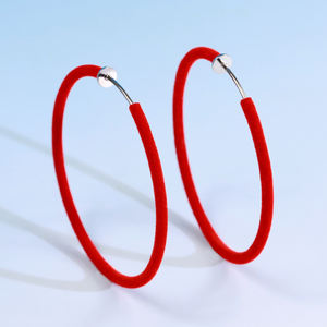 크리스마스 분위기 패션 후프 이어 클립 여성 파티 의상용 황동 소재 여성용 주얼리 - Product Image 3