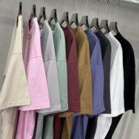 Grosir kustom kaus ukuran besar kaus garis leher bulat kaus polos warna murni t shirt ukuran besar polos untuk pria