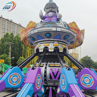 Manège LED Space Mecha Spinning Ride pour enfants, équipement de parc d'attractions, tour UFO rotative, manège de fête foraine, aire de jeux extérieure
