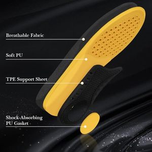 Semelles intérieures en PU à rebond élevé, élastiques et absorbant les chocs, pour chaussures de sport et de course, avec soutien de la voûte plantaire et design antidérapant - Product Image 2