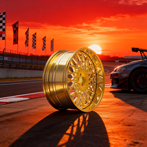 Llantas de aleación forjadas de 2 piezas Gold 6061-T6 Deep Dish de 20, 22, 24, 26 pulgadas, 5x112, 5x120, para exhibición de coches, fabricante personalizado - Product Image 6