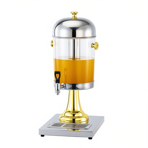 Dispensador de Bebidas de Plástico Moderno Db de 3L con Refrigeración por Hielo, Grado Comercial, Forma Redonda, Acabado Dorado - Product Image 1