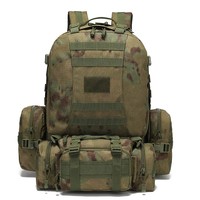 Ransel taktis 4 in 1 tas olahraga Molle pria ransel memanjat mendaki luar ruangan ransel tahan air Serangan