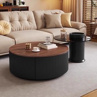 Nouvelle table basse italienne minimaliste durable, éco-responsable, en bois et métal, design haut de gamme pour salon, usage domestique