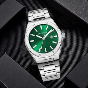 Nouvelle Montre de Luxe Noire pour Homme 2025, Mouvement à Quartz, Haute Qualité, Grand Cadran 40mm, Verre Saphir, Style Classique Business, LOGO Personnalisé - Product Image 1