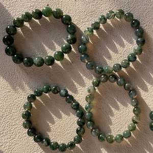 Bracciale in Agata Muschiata Cristallina Taglia Unica, Cuore d'Amore, Alta Qualità, Marca YINGLAI, Curativo, in Roccia Naturale Lucidata - Vendita Calda - Product Image 1