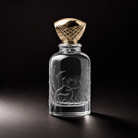 Flacon de parfum en verre transparent cylindrique 100 ml pour marques minimalistes avec col serti FEA 15