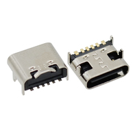 타입 C 6 핀 SMT 소켓 커넥터 USB 3.1 Type-C 암 배치 SMD