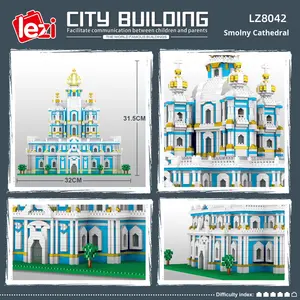 8042 <span class=keywords><strong>Cathédrale</strong></span> de Smolny 8051 Tour d'angle Blocs de construction 8192 Empire State Building Plastique 40 pièces Jouets éducatifs DIY - Product Image 5