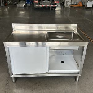 VICTORY KITCHEN Comercial Doble Tazón Acero Inoxidable 201/304 Fregadero de Cocina Puerta Corredera Gabinete para Uso en Restaurante Modelo VCT - Product Image 4