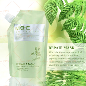 Huati Sifuli MISHE 800ml Venta al por Mayor OEM ODM Champú y Acondicionador Reparador de Cabello Dañado con Menta, Árbol de Té y Colágeno Nutritivo - Product Image 4