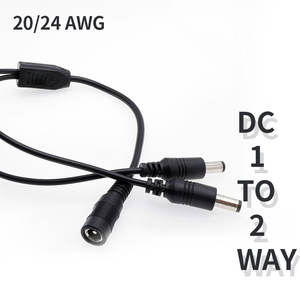5.5X2.1mm * 2.5mm DC güç kablosu 1 kadın 2 erkek yönlü 1Y Splitter konnektör fişi CCTV kablosu LED 48V 12V tel uzatma dayanıklı PC - Product Image 2