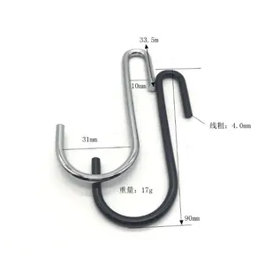 Galvanizado colgante en forma de S ganchos de acero inoxidable negro alambre de Metal J gancho