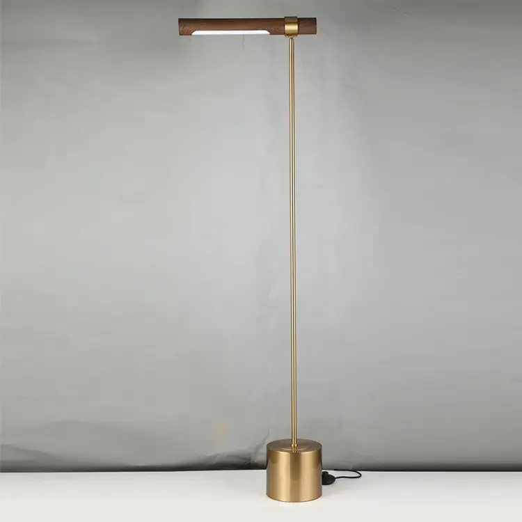 New design led bright easy modern minimalist hotel wood gold floor lamps for living room