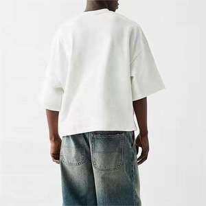 T-Shirt Oversize <span class=keywords><strong>Bianca</strong></span> Personalizzata da <span class=keywords><strong>Uomo</strong></span>, <span class=keywords><strong>Mezza</strong></span> <span class=keywords><strong>Manica</strong></span>, 100% Cotone di Alta Qualità, Stile Streetwear, Peso 300gsm - Product Image 5
