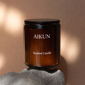 Vela aromática AIKUN con aroma intenso, etiqueta personalizada, frasco personalizado, para decoración del hogar, recuerdos de fiesta, cumpleaños, días festivos - Product Image 3