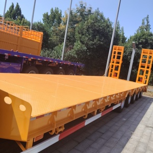 Nuevo Semirremolque de Plataforma Baja de Acero 100T, Suspensión Mecánica, 5 Ejes, Cuello Giratorio, Camión de Transporte de Carga, Superventas - Product Image 1