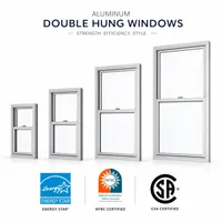 Ventana Corredera Doble de Aluminio Multifuncional Energy Star con Sistema de Deslizamiento Equilibrado que Ofrece un Funcionamiento Silencioso y sin Atascos