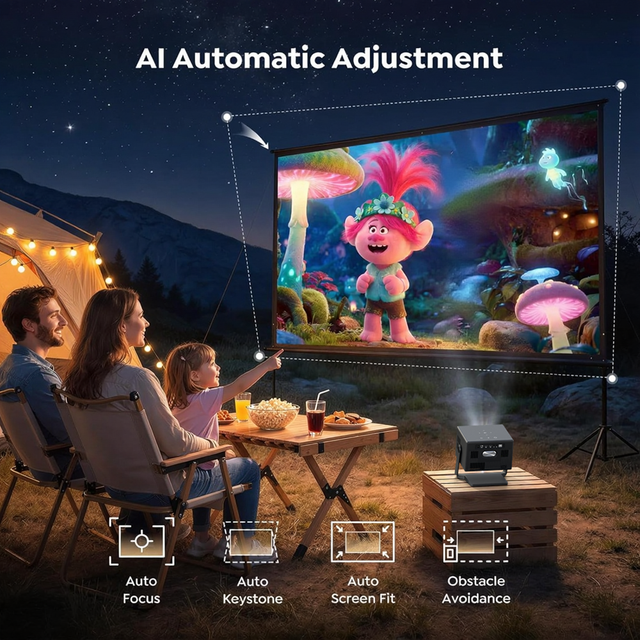 2026 Latest Full HD 1200 ANSI Lumens Built in 10W Speakers Home Theater Projector