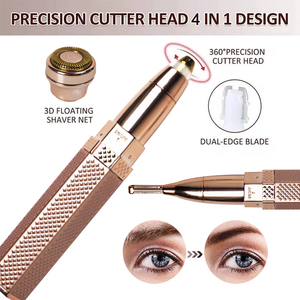 Tondeuse électrique rechargeable 4-en-1 HQ Rose Gold pour le nez, le corps et le visage, avec lames arrondies pour l'épilation des sourcils - Product Image 3