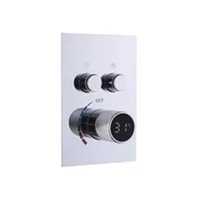 Vanne de douche en laiton poli à deux fonctions pluie LED affichage numérique mitigeur salle de bain douche mitigeur blanc