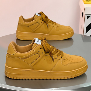 Chaussures d'été pour hommes à bout fermé en PU artificiel, semelle extérieure en plastique, fermeture à lacets, respirantes, résistantes à l'usure, à semelle épaisse, polyvalentes, couleur blé - Product Image 2