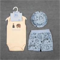 Conjunto de Ropa para Bebé Unisex Bulala, 3 Piezas, Algodón Transpirable, Diseño Floral, Gorro, Pantalones Cortos sin Mangas, Mono, Verano, 0-12 Meses