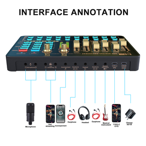Juego de tarjeta de sonido Huayi Voice H9 interfaz de Audio tarjeta de sonido Usb con múltiples efectos de sonido para transmisión en vivo Podcast - Product Image 2