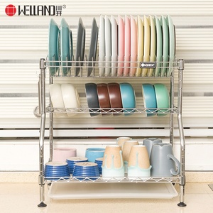 DIY 3 Tiers Patent Metal Kitchen <strong>Plate</strong> <strong>Rack</strong> , Dish <strong>Rack</strong> and Drainboard on Tabletop - Product Image 2