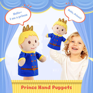 8424 Marionnettes à main en peluche amusantes et mignonnes de personnages de contes de fées, prince, jeu de rôle, jouets pour enfants, raconter des histoires, marionnette à main de prince - Product Image 4