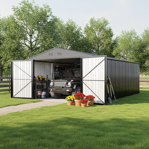 Garage in Metallo per Esterni 10x20ft, Tettoia Extra Large con Porte Doppie a Cerniera Chiudibili a Chiave - Product Image 2
