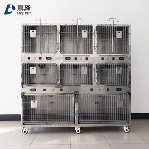 LIZE PET Luxury Cat Cage Stainless Steel Silver Square Animal Wooden Carton Sustainable Iron Metal Tray 1 PC for <strong>Dogs</strong> - Product Image 2