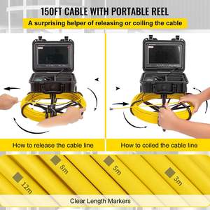 Caméra d'inspection d'égouts Db Wholesale 150 pieds avec écran 9 pouces, étanche IP68, fonction DVR sur carte SD 8 Go - Product Image 6