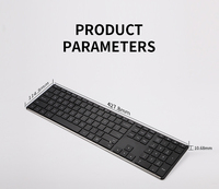 Keyboard Nirkabel BT Isi Ulang USB Tipis Ukuran Penuh 104 Tombol Ambidextrous