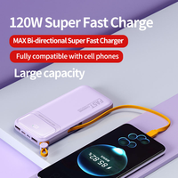 Power Bank Portabel 120W Pengisian Cepat 10000mAh Baterai Lithium Polymer Plastik, Produk Terlaris Lintas Negara