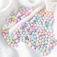 Perles acryliques rondes pastel en gros, perles en plastique DIY très vendues pour la confection de bracelets et colliers de fête