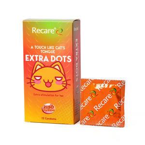 Condones Recare/OEM de Marca Privada con Puntos, 12 Unidades, para Hombre, Alta Calidad, Seguros, Divertidos, para Mayor Placer - Product Image 1