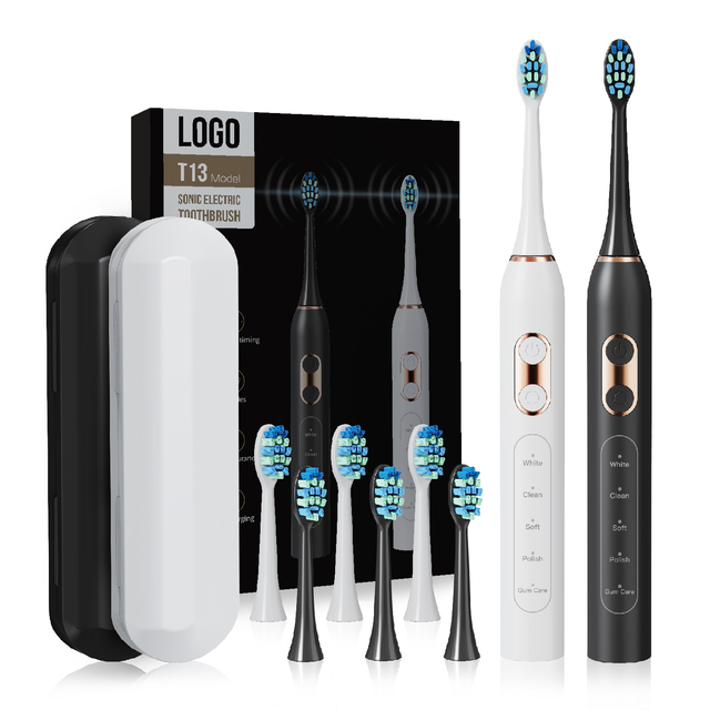 IPX7 Sonic Electric Toothbrush 8 Brush Heads with Travel Box  Smart Rechargeable 5 Level Speed  Electric Toothbrush