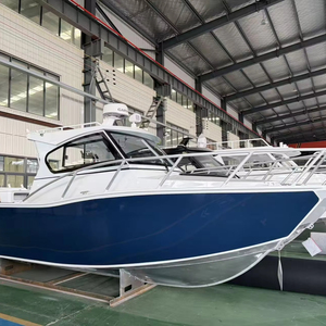 Yacht da Pesca Sportivo in Alluminio con Cabina Aperta, <span class=keywords><strong>Barca</strong></span> a Motore CCS in Alluminio Marino di Grado Superiore 25FT 7,5m con Rimorchio Incluso - Product Image 1