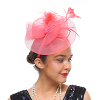 Topi Fascinator Formal Bunga Berkualitas Tinggi Warna-warni Kentucky Derby Topi Gereja Jaring Bernapas Nyaman Dapat Disesuaikan Wanita Pantai